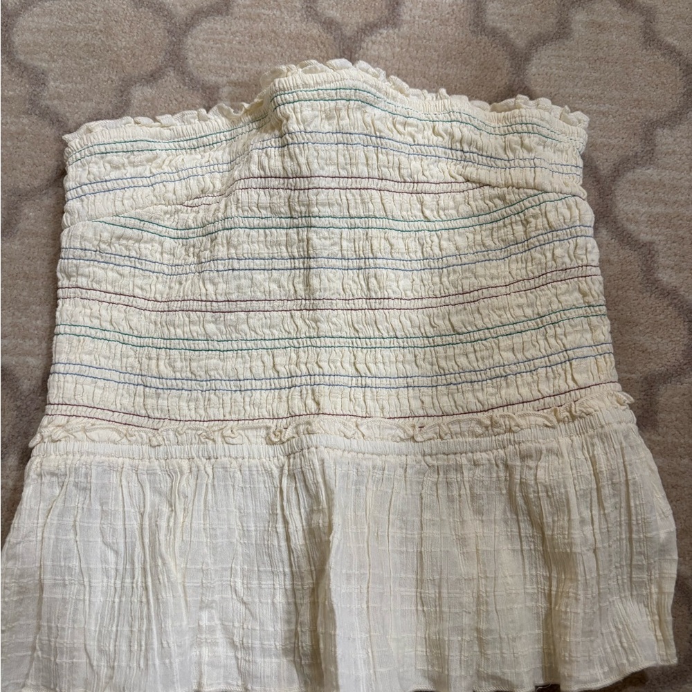 Urban Outfitters Cream and Multicolor Striped Top